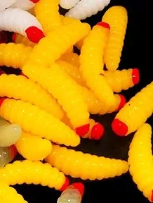 Účinná imitace velké larvy hmyzu v realistickém provedení. - Umělý červ 2cm-žlutý